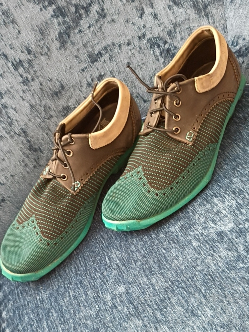 John Fluvlog Green And Black Wingtip Shoes Size 10